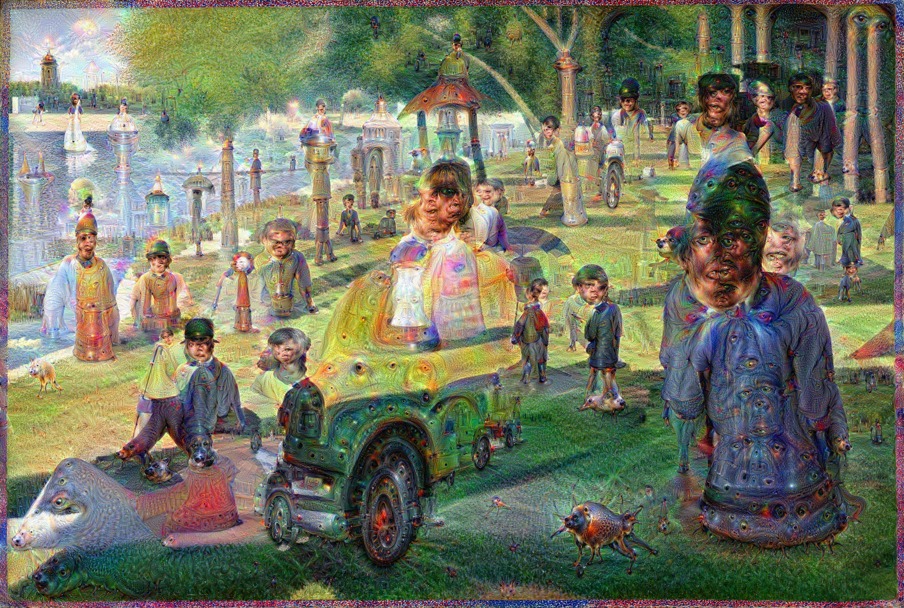 Un deep dream dimanche après-midi à l'Île de la Grande Jatte