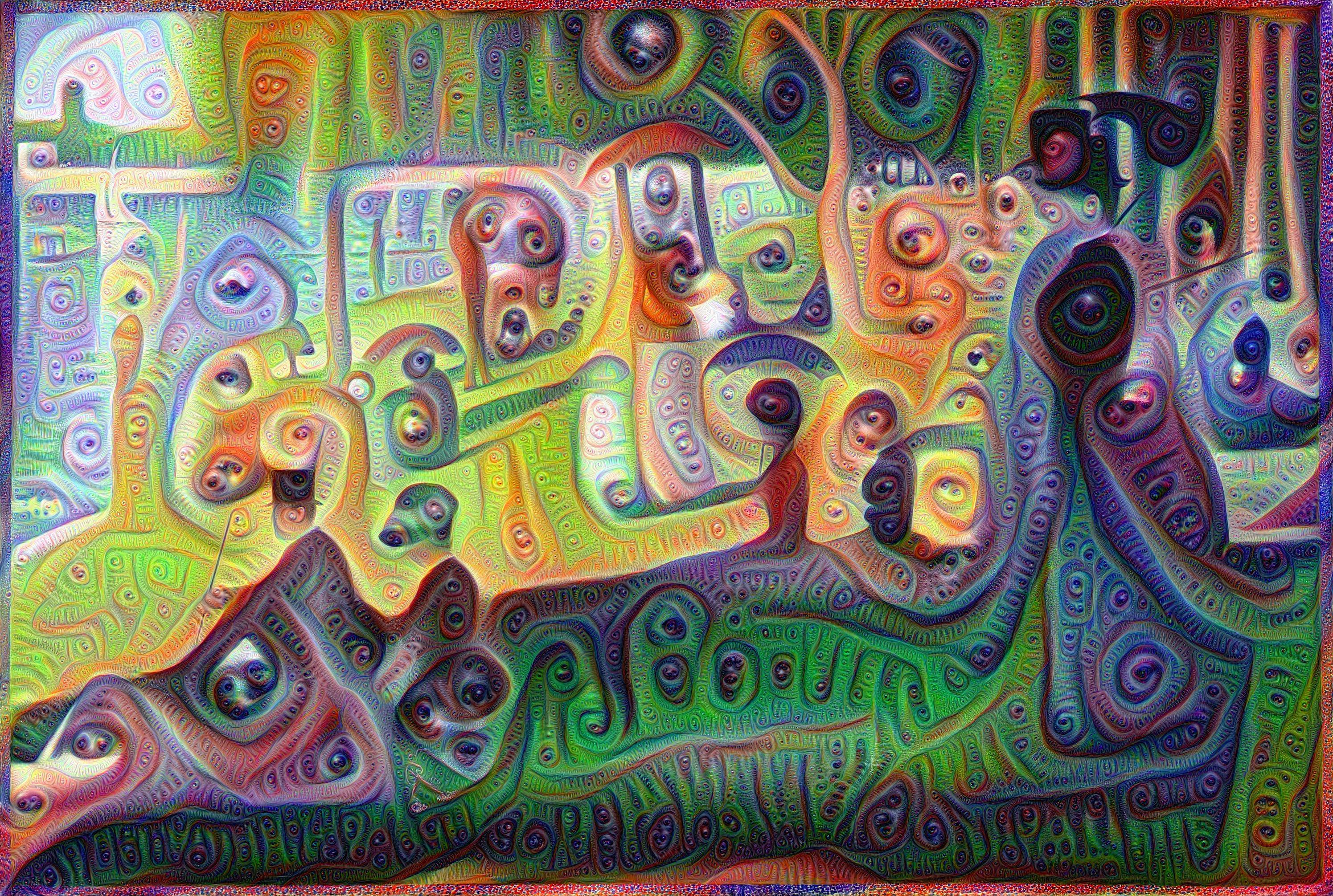 Un deep dream dimanche après-midi à l'Île de la Grande Jatte