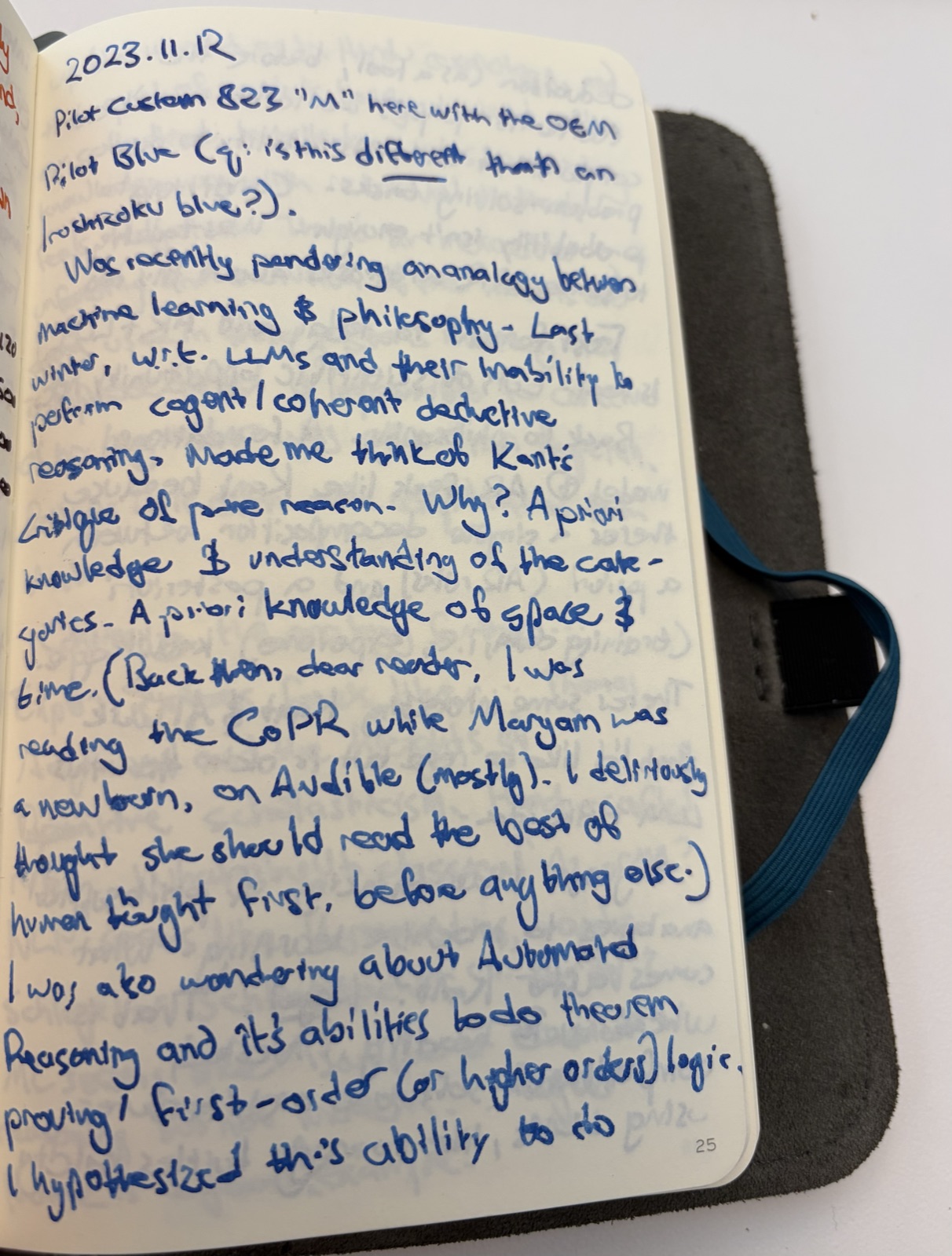 Notebook entry, November 12 2023 — Kant, the newborn, automated reasoning